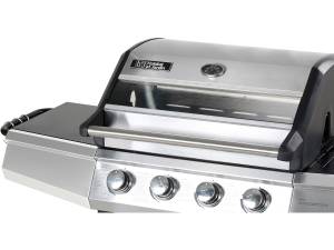 Gasgrill mit Glasdeckel "Bingo 5" + Schu Schwarz - Metall - 143 x 114 x 57 cm