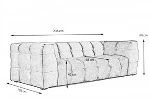 Sofa ROSARIO Velvet Petrol - Breite: 236 cm