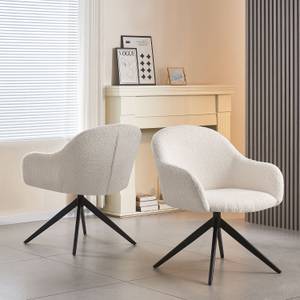 Fauteuil de salon LENA Blanc crème