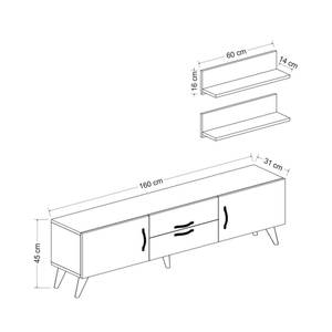 Meuble TV Hadsten Bois manufacturé - 160 x 45 x 31 cm