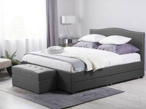 Lit double MONTPELLIER Gris foncé - Gris - 167 x 110 x 213 cm