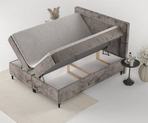 Boxspringbett Noble Taschenfederkern Braun - Breite: 200 cm