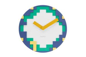 Horloge murale design THE PIXEL. Matière plastique - 38 x 38 x 1 cm