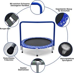 Mini Trampolin TW10006BL Blau - Kunststoff - 92 x 81 x 92 cm