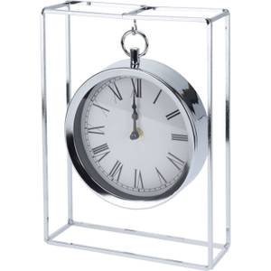Horloge de table Argenté - Métal - 7 x 26 x 20 cm
