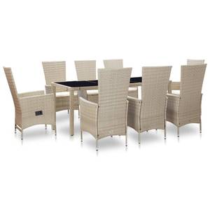 Ensemble à dîner d'extérieur Beige - Polyrotin - 90 x 75 x 190 cm