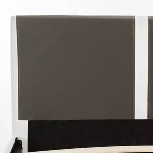 Cadre de lit 297753 Gris - Blanc - Bois manufacturé - Métal - 185 x 68 x 210 cm