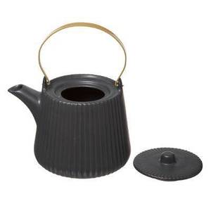 Teekanne JUNGLE, schwarz, 800 ml Schwarz - Keramik - 14 x 12 x 14 cm