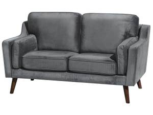 2-Sitzer Sofa LOKKA Dunkelgrau - Grau - Eiche Dunkel - Textil