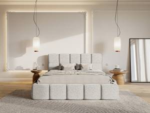Bett mit Polsterrahmen CLOUDY Aschgrau - Breite: 180 cm