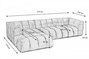 Ecksofa ROSARIO Velvet Petrol - Ecke davorstehend links