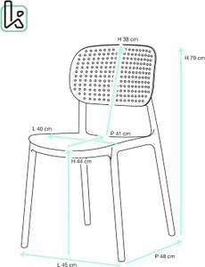 Chaise empilable ABY (lot de 4) 39 x 78 x 44 cm