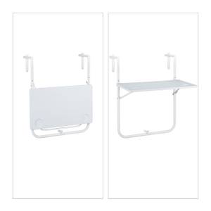 Table balcon suspendue aspect bois Blanc - Métal - Matière plastique - 60 x 83 x 59 cm