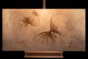 Tableau peint Flight Through Summer Marron - Bois massif - Textile - 120 x 60 x 4 cm