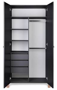 Kinderschrank ETUDE CW96 2D3D6S Schwarz