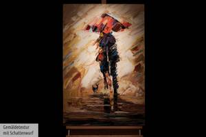 Tableau peint Under the Umbrella Bois massif - Textile - 60 x 90 x 4 cm