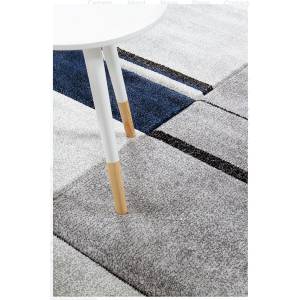 Tapis de salon moderne et design YARI Gris - Bleu clair - 130 x 190 cm