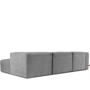 Ecksofa BUFFO 5-Sitzer Silber / Grau - Silbergrau - Breite: 297 cm - Armlehne beidseitig montierbar - Ecke davorstehend rechts - Ottomane davorstehend rechts