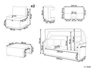 Lounge Set CORTE 5-tlg Braun - Grau - Polyrattan - 230 x 153 x 152 cm