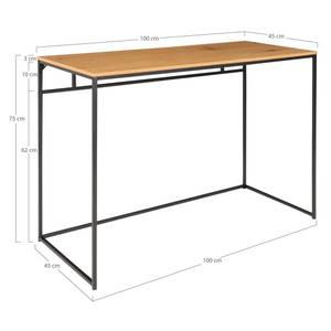 Schreibtisch Braun - Metall - Massivholz - 100 x 75 x 100 cm