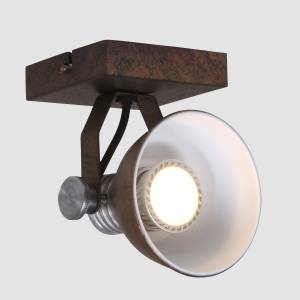 Strahler, Spots & Aufbaustrahler Fer / Aluminium - 1 ampoule - Marron - Blanc - Nb d'ampoules : 1