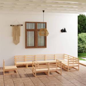 Gartenmöbel-Set (10-teilig) 3009835-1 Braun - Massivholz - Holzart/Dekor - 70 x 67 x 70 cm