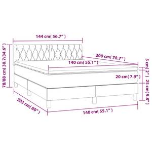 Boxspringbett 3017268-17 Dunkelgrau - 144 x 203 cm