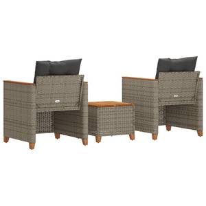 Bistro-Set-k353 ( 3-tlg ) Grau - Massivholz