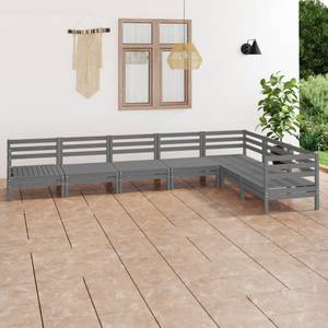 Garten-Lounge-Set Grau - Massivholz - Holzart/Dekor - 64 x 63 x 64 cm