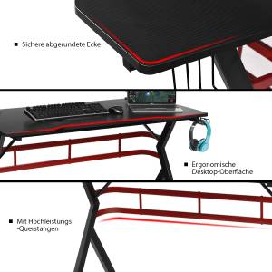 Gaming Tisch mit Monitorständer Schwarz - Holzwerkstoff - 60 x 97 x 120 cm