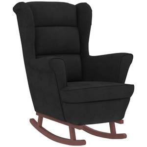 Chaise à bascule avec tabouret 3015093-2 Noir