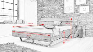 Massivholzbett LYNDON Breite: 166 cm