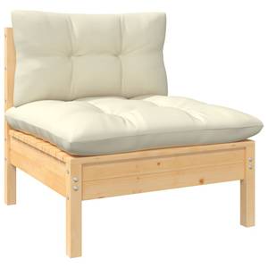 Garten-Lounge-Set (4-teilig) 3012427 Braun - Weiß - Massivholz - Holzart/Dekor - 64 x 29 x 64 cm