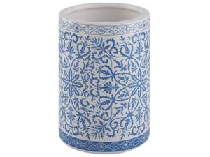 Badezimmer-Zubehör CARORA 3-tlg Blau - Weiß - Keramik - 8 x 19 x 8 cm