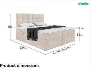 Boxspringbett Kai Beige - 160 x 234 cm - H3