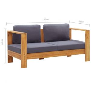 Gartenbank 3007925-8 Grau - Massivholz - Holzart/Dekor - 140 x 60 x 65 cm