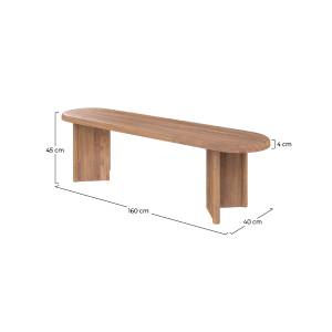 Banc Bana Marron - Bois massif - 160 x 45 x 40 cm