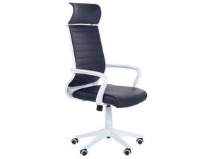 Chaise de bureau LEADER Noir - Blanc - Cuir synthétique
