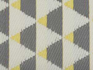 Tapis d'extérieur HISAR Gris - Blanc - Jaune - Textile - 180 x 120 x 120 cm