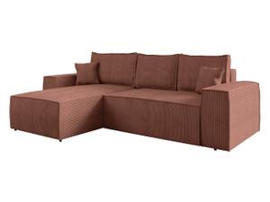 Ecksofa Malaga L Cord Rosé - Ecke davorstehend links