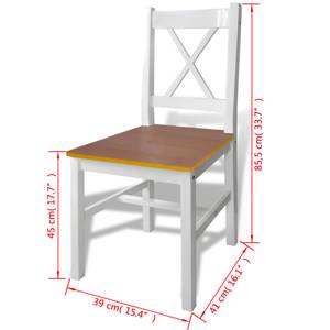 Table et chaise de salle à manger Marron - Bois massif - Bois/Imitation - 65 x 73 x 108 cm