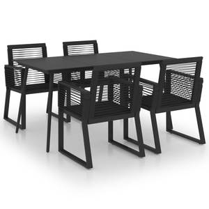 Garten-Essgruppe (5-teilig) 3012983-1 Schwarz - Polyrattan - 80 x 74 x 150 cm