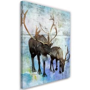 Leinwandbild Hirsch Tiere Natur 40 x 60 cm