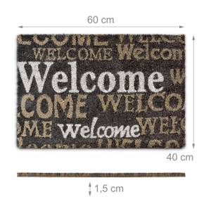 Fußmatte 'Welcome' Kokos 40x60 cm Beige - Braun - Weiß - Naturfaser - Kunststoff - 40 x 2 x 60 cm