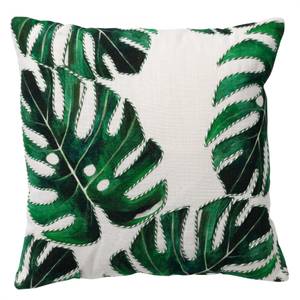 Housse de coussin Leafy Blanc - Textile - 45 x 45 x 45 cm