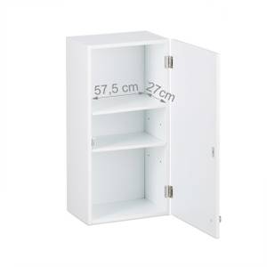 Badezimmerschrank hängend Silber - Weiß - Holzwerkstoff - 30 x 60 x 21 cm