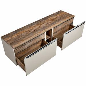 Waschtischunterschrank in Taupe 180cm Braun - Holzwerkstoff - 181 x 49 x 46 cm