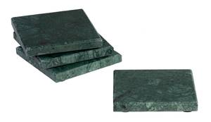 Untersetzer Marble 4er Set Grün - Naturfaser - 10 x 2 x 1 cm