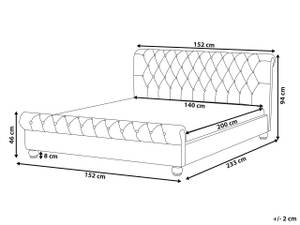 Lit double AVALLON Noir - 152 x 233 cm