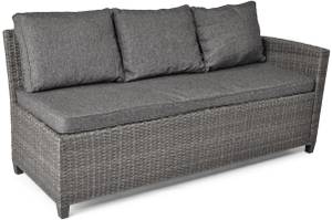 Loungeset SZTOKHOLM (2er Set) Grau - Metall - Rattan - Massivholz - 222 x 67 x 157 cm